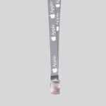 1" Gray custom lanyard printed with company logo with Bottle Opener attachment 1" - 1