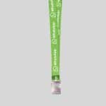 1" Lime Green custom lanyard printed with company logo with Bottle Opener attachment 1" - 1