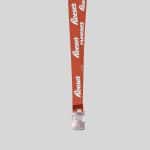1" Texas Orange custom lanyard printed with company logo with Bottle Opener attachment 1" - 1
