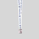 1" White custom lanyard printed with company logo with Bottle Opener attachment 1" - 1
