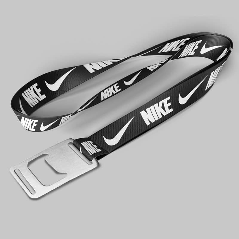 1/2" Black custom lanyard printed with company logo with Bottle Opener attachment 0.50"