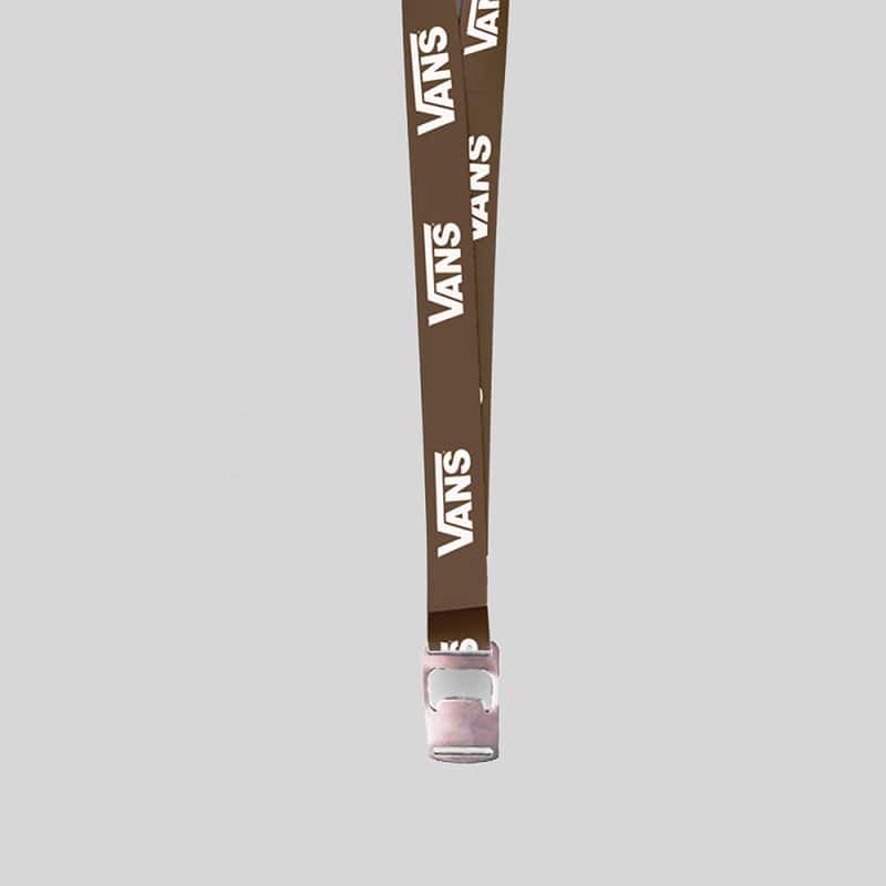 1/2" Brown custom lanyard printed with company logo with Bottle Opener attachment 0.50" - 1