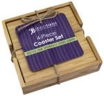 4 Piece Bamboo Coaster Set w/Case - 3