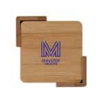 Brandon IV 4-Piece Bamboo Coaster Set - 1