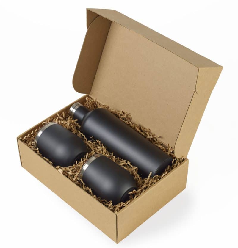 CORKCICLE® Canteen & Stemless Wine Cup Gift Set - Matte Black - 1
