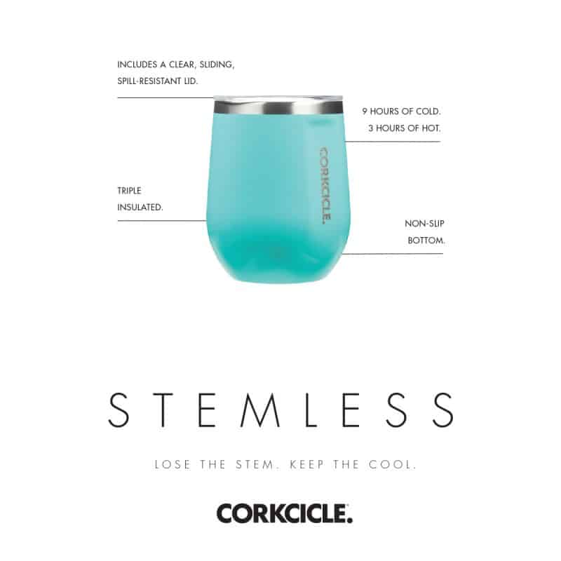 CORKCICLE® Stemless Wine Cup Gift Set - Gloss White - 3