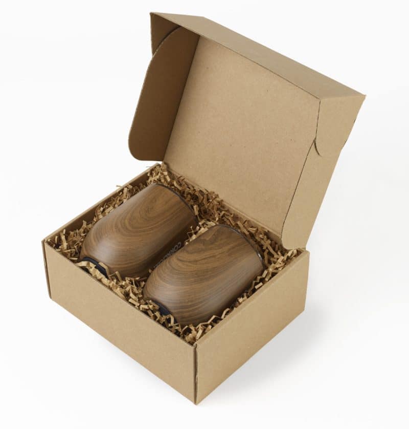CORKCICLE® Stemless Wine Cup Gift Set - Walnut - 1
