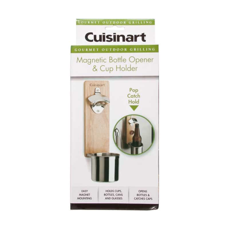 Cuisinart Outdoors® Magnetic Bottle Opener & Cup Holder - Wood - 2
