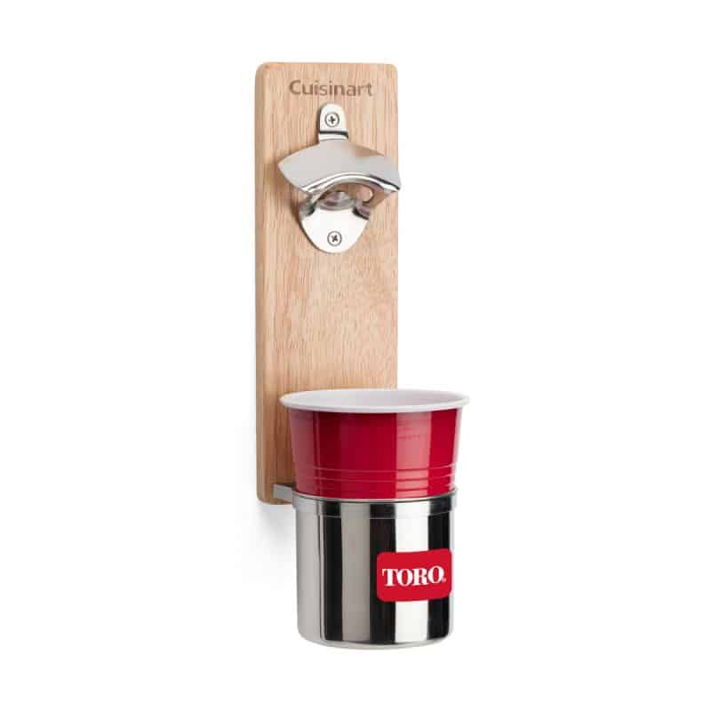 Cuisinart Outdoors® Magnetic Bottle Opener & Cup Holder - Wood - 4