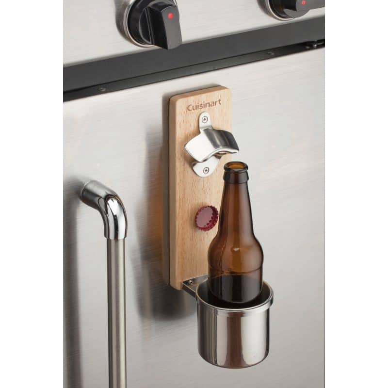 Cuisinart Outdoors® Magnetic Bottle Opener & Cup Holder - Wood - 7