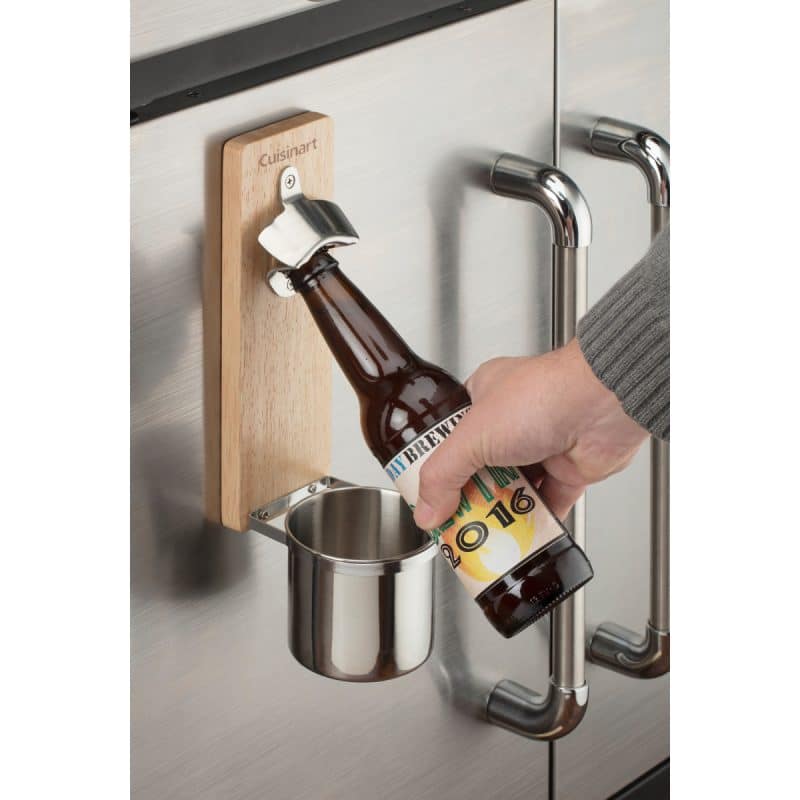 Cuisinart Outdoors® Magnetic Bottle Opener & Cup Holder - Wood - 8