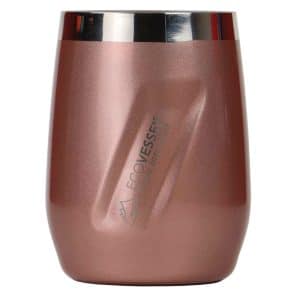 EcoVessel Port - Rose Gold 10oz TriMax Triple Insulated Wine Cup and Rocks Glass with Tritan Lid