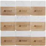 Marble and Bamboo Coaster Set - 7