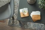 Marble and Bamboo Coaster Set - 9