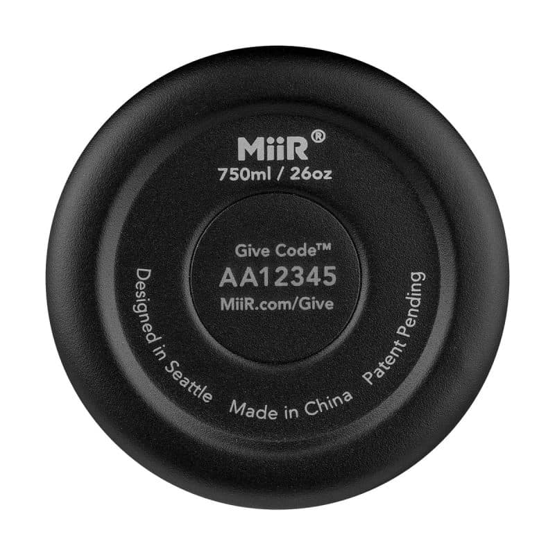 MiiR® Vacuum Insulated Wine Bottle - 25 Oz. - Black Powder - 5