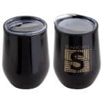 Onyx 12 oz Stainless Steel/Polypropylene Wine Goblet - 2