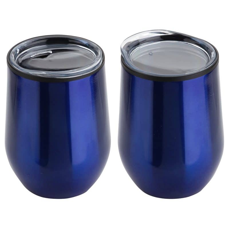 Onyx 12 oz Stainless Steel/Polypropylene Wine Goblet - 5