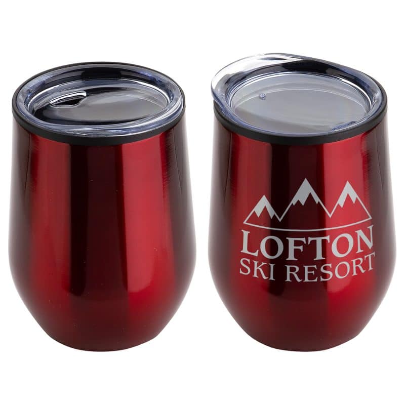 Onyx 12 oz Stainless Steel/Polypropylene Wine Goblet - 6