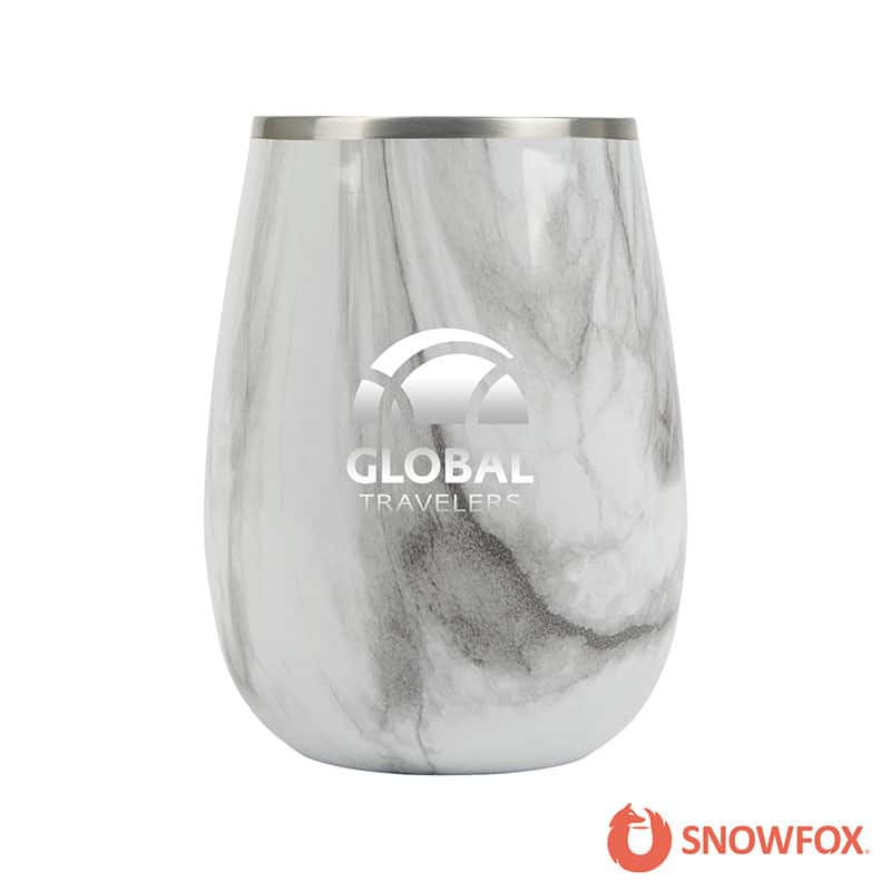 Snowfox 13.5 oz. Vacuum Insulated Marble Finish Pinot Noir Wine Glass - 1
