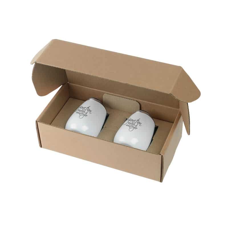 Stainless Steel Stemless Wine Glasses Gift Box Set - 5