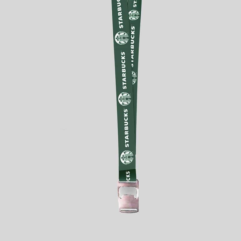 1/2" Dark Green custom lanyard printed with company logo with Bottle Opener attachment 0.50" - 1