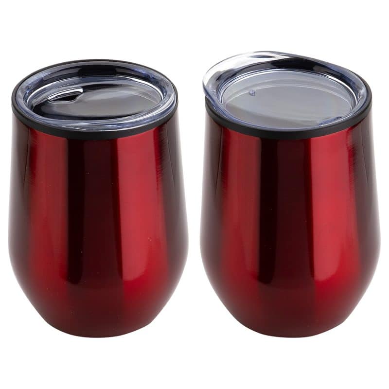 Onyx 12 oz Stainless Steel/Polypropylene Wine Goblet - 7