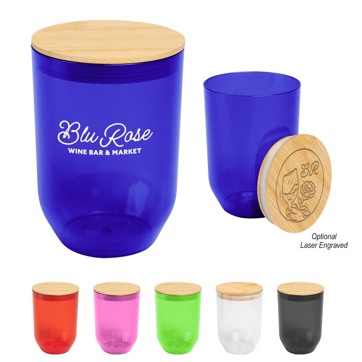 12 Oz. Montrose Rpet Wine Tumbler With Bamboo Lid