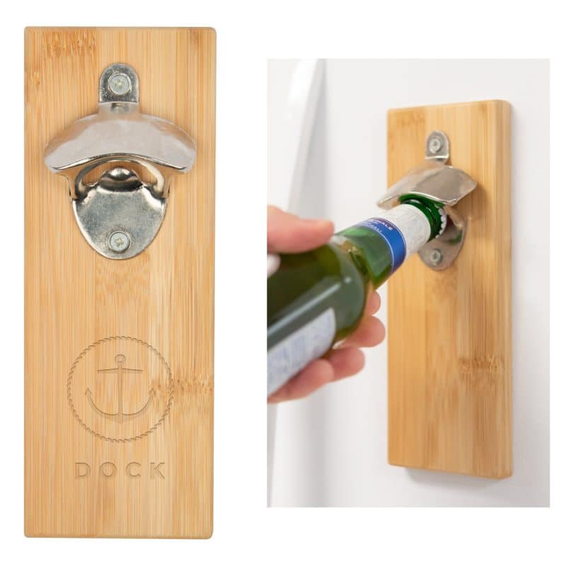 Bamboo Wall Mounted Bottle Opener - 2