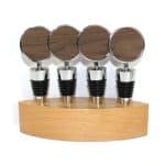 Wooden Cone Style Wine Bottle Stopper & Stand (BITTERROOT) - 3