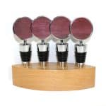 Wooden Cone Style Wine Bottle Stopper & Stand (BITTERROOT) - 6