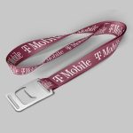1/2" Fuchsia custom lanyard printed with company logo with Bottle Opener attachment 0.50"