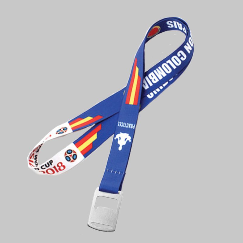 1/2" Full Color custom lanyard printed with company logo with Bottle Opener attachment 0.50" - 1