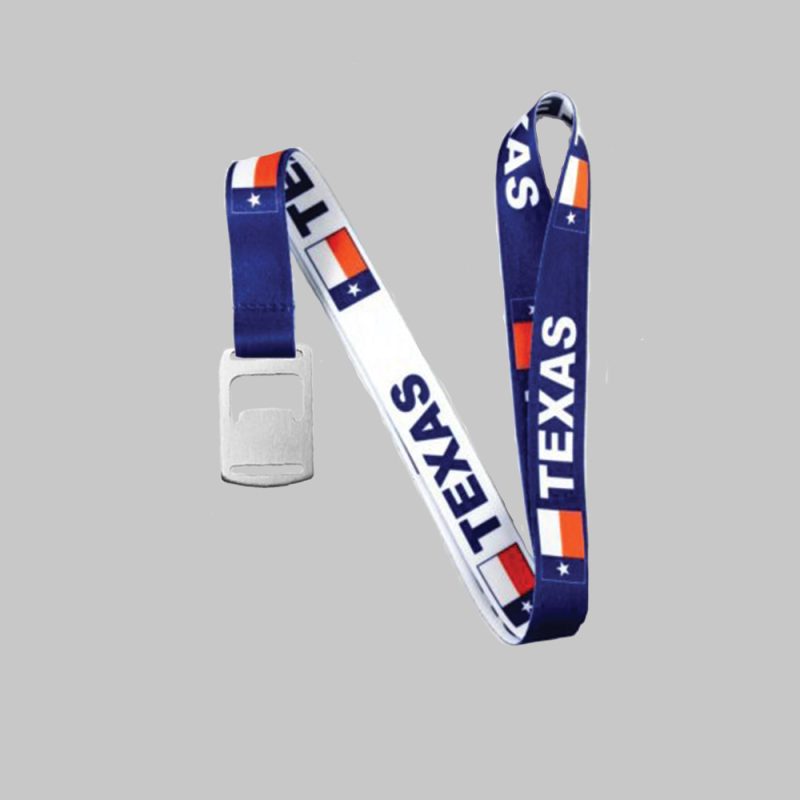 1/2" Full Color custom lanyard printed with company logo with Bottle Opener attachment 0.50" - 2