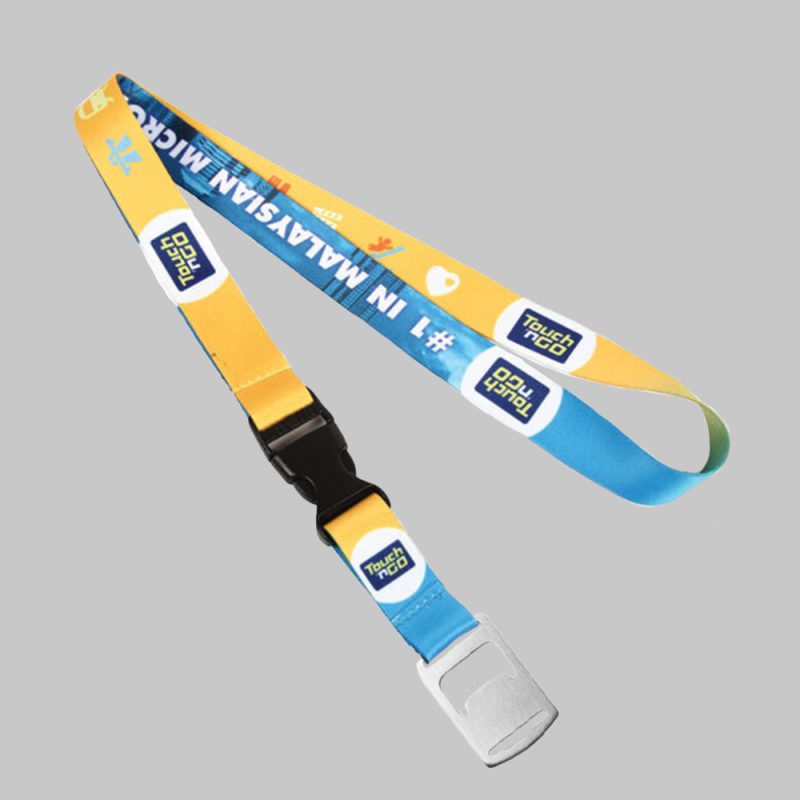 12-Full-Color-custom-lanyard-printed-with-company-logo-with-Bottle-Opener-attachment-050-PGBO50-FC 1/2" Full Color custom lanyard printed with company logo with Bottle Opener attachment 0.50"