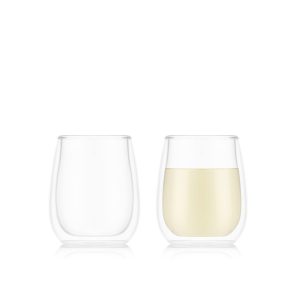 Bodum 2Pc Skal Double Wall White Wine Glasses