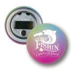 2.25" Round Celluloid Button Bottle Opener w/Magnet