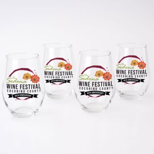 Full Color Stemless Wine Glass Gift Set Of 4