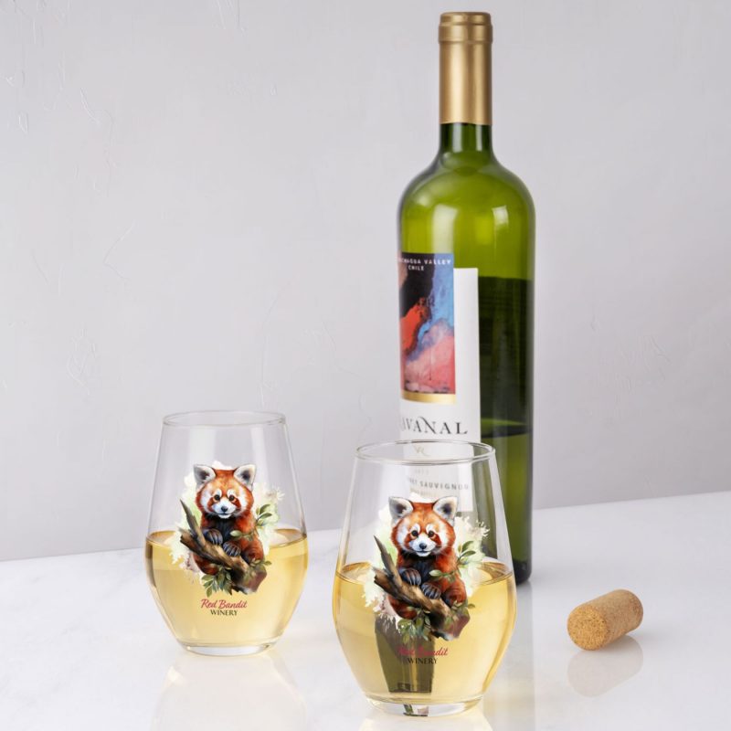 Set Of 2 Stemless Wine Glass Gift Set - 1