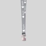 1/2" Gray custom lanyard printed with company logo with Bottle Opener attachment 0.50" - 1