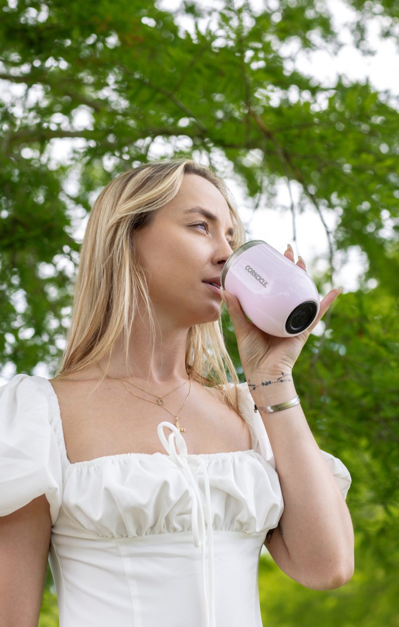 CORKCICLE® Stemless Wine Cup - 12 Oz. - Powder Puff - 5