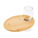 Wine & Dine Recessed Bamboo Tray With Wine Glass Holder - 4