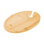 Wine & Dine Recessed Bamboo Tray With Wine Glass Holder - 6