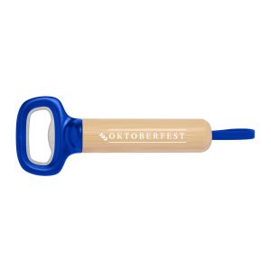 Bamboo Bottle Opener with Silicone Strap