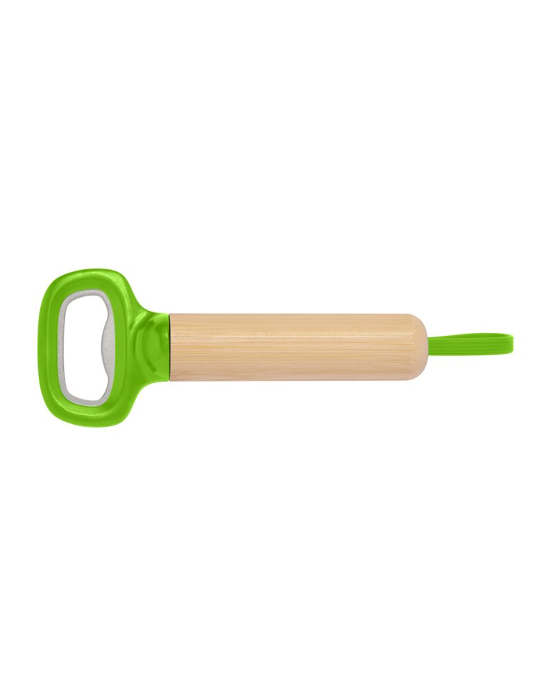 Bamboo Bottle Opener with Silicone Strap - 4