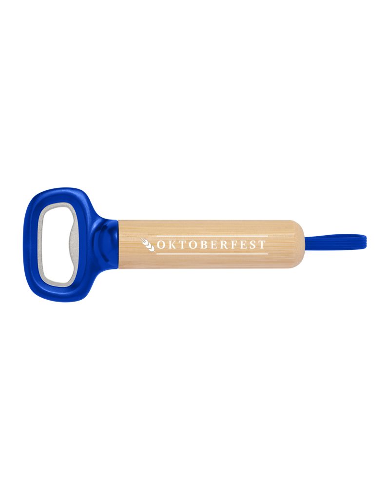 Bamboo Bottle Opener with Silicone Strap
