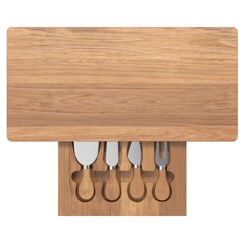 Monroe Cutting Board And Cheese Knife Set - 5