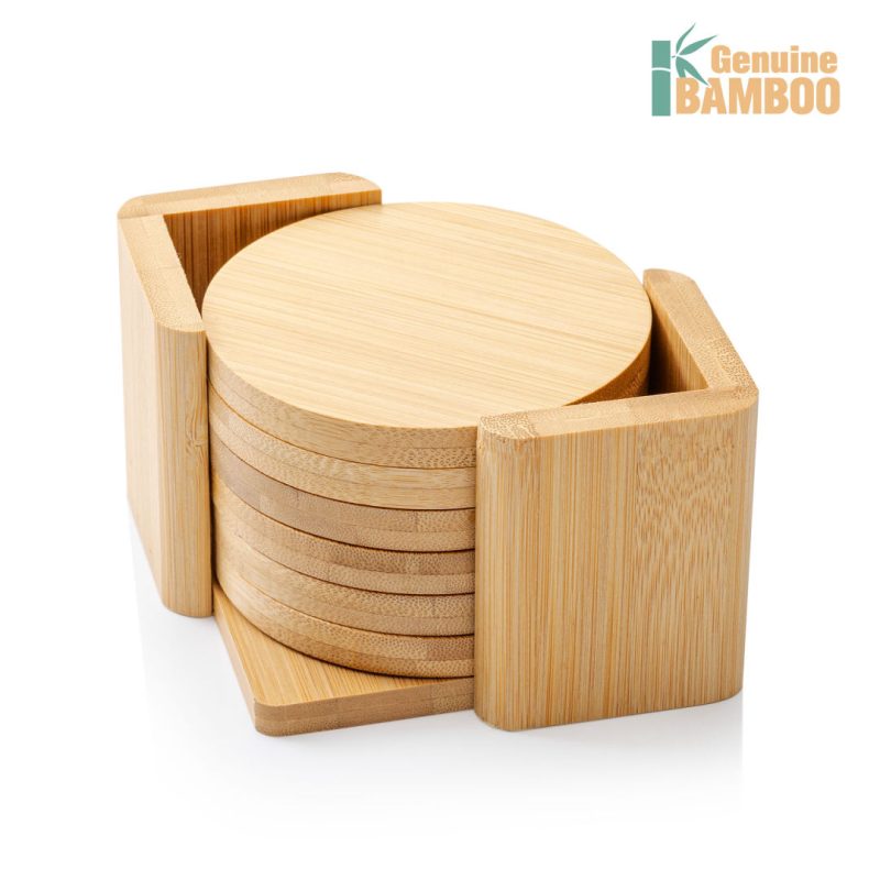 Yorkshire Bamboo Coasters Set - Round - 1