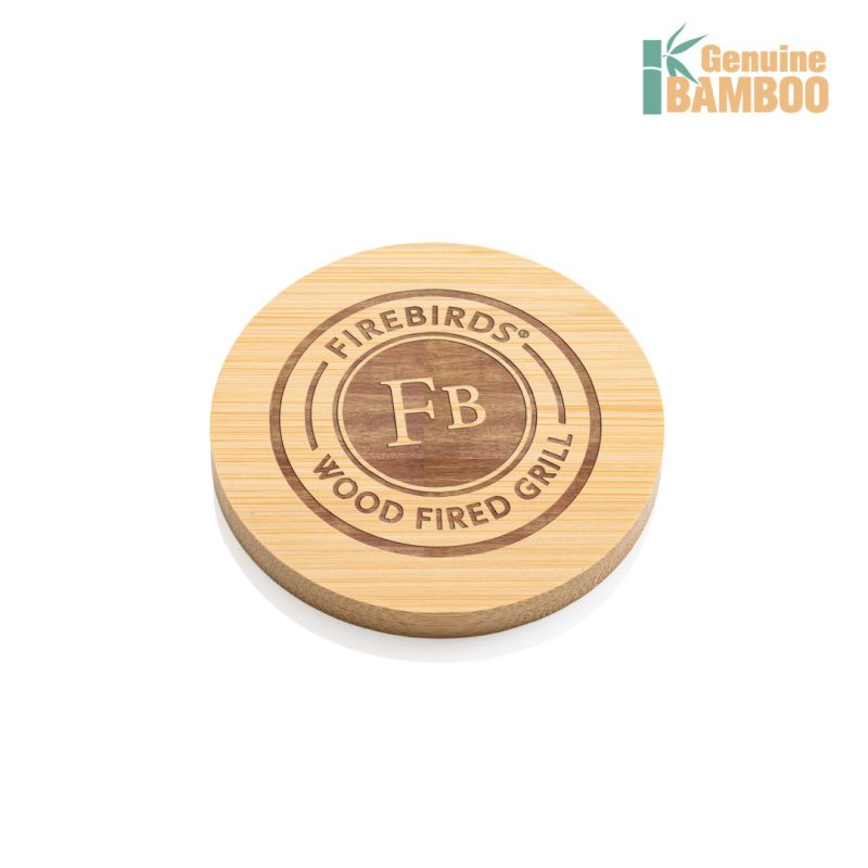 Yorkshire Bamboo Coasters Set - Round - 2
