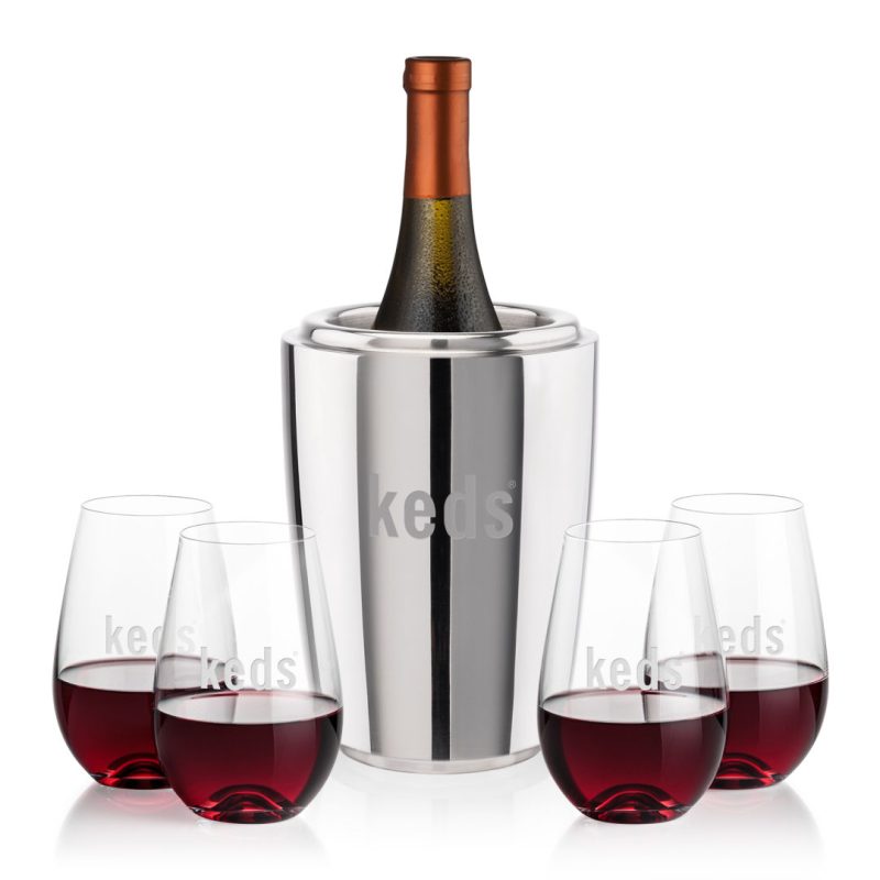 Pescara Wine Cooler & Boston Stemless Wine Set - 2