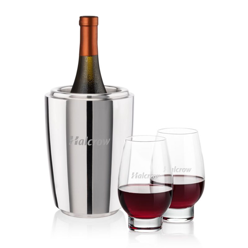 Pescara-Wine-Cooler-Glenarden-Stemless-Wine-Set-SST10221-GA Pescara Wine Cooler & Glenarden Stemless Wine Set